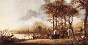 CUYP, Aelbert River Landscape fdgs oil